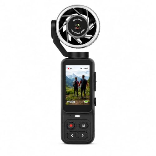 Image of Portable Fan Vlogging Camera 4K Video Recording, 180 Rotatable Auto Focus SD Card Support, Compact Handheld Camera for Travel, Vlogging & Outdoor
