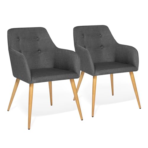 IDMarket - Lot de 2 chaises de Salle à Manger scandinaves, fauteuils de Table Dania Gris Anthracite