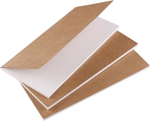 Image of PURESTORY Set of 3 Ruled Travel Journal Refill Inserts - 4.3 x 7.5 Inches, 40 Sheets /80 Pages Each - Notebook Replacement Inserts for Travelers Notebook, Diary & Personal Writing