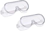 OMWAH Anti-Fog Protective Safety Goggles Clear Lens Wide-Vision Adjustable Splash Eye Protection Soft Lightweight Eyewear
