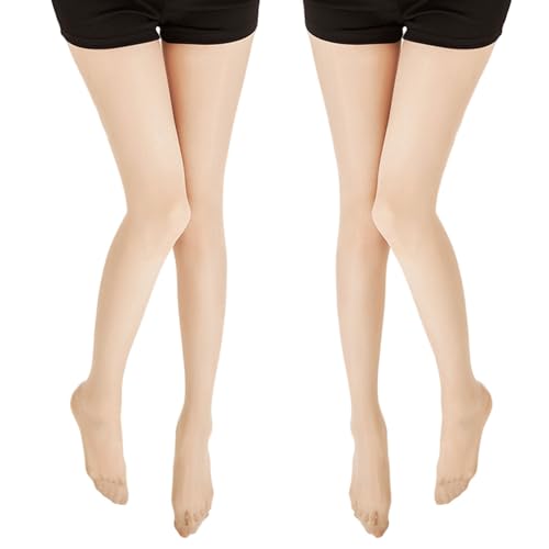 Hawtrytoa Pearlescent Universal Stretch Anti-Scratch Pantyhose, New Universal Stretch Anti-Scratch Stockings (Beige-2PCS,Plus Size)