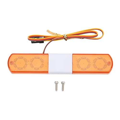 SUNGOOYUE RC LED Police Light, Simulation Design 4 Modes RC Police Flash Lamp LED Alarming Light for 1/8 1/10 RC Cars, 115mm(Yellow)