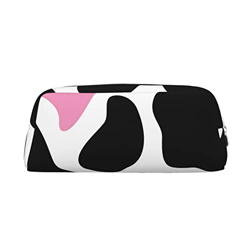 Astuccio per matite con stampa di mucca latte spazioso ed astuccio con cerniera per ufficio One Size elegante argento bianco nero