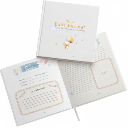 Image of Tiny Trees® Baby Memory Book - My First Year Baby Diary I 51 Pages - Gift for Baby Showers - Parent's Diary for Expectant Mothers, Fathers, and Families | Milestones & Monthly Celebrations