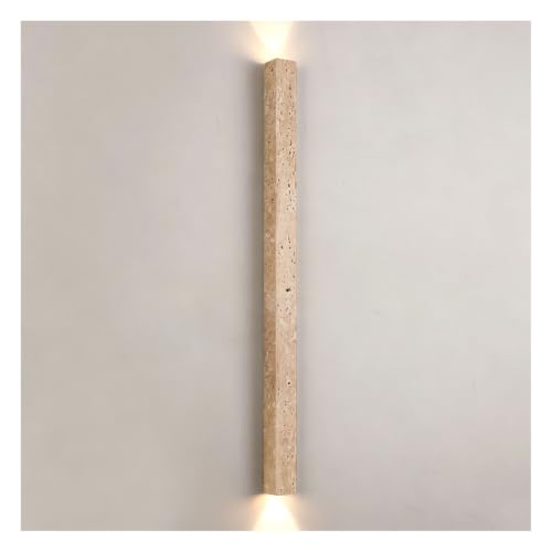 Aplique de pared de piedra travertino natural diseño lineal 60cm