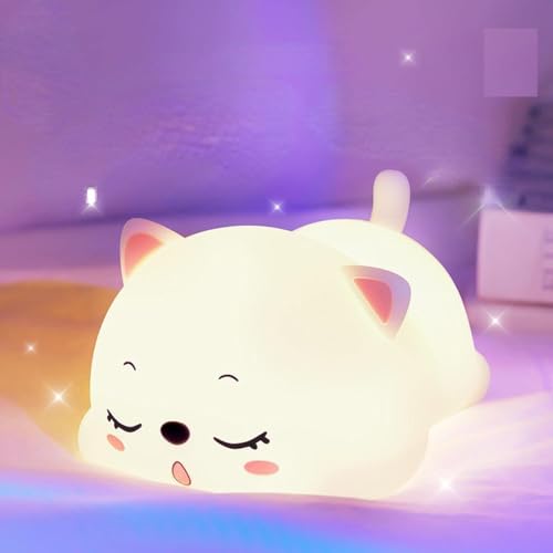 Image of Night Lamp For Bedroom, Cute Lamp, Kids, Birthday Gift, Valentine Gift Girlfriend, Rechargeable, Bpa-Free - Silicone Cloud (Rabbit Lampled, White)