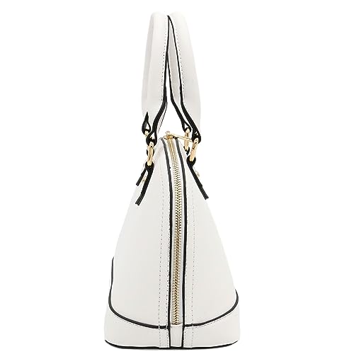 Image of FashionPuzzle Zip-Around Saffiano Classic Dome Satchel