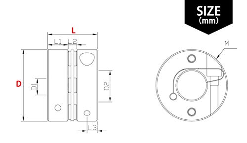 SUOFEILAIMU-PHONE CASE Metal Coupeler Disc Shaft Coupling for Servo Step Motor Joint Inner Clamp Diaphragm Aluminum Packaging 4-6-6.35-8-25mm (Inner Diameter : LN1 B D20L17 (4 8))