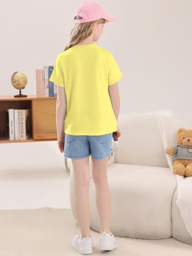 Image of Girls Summer Short Sleeve T Shirts Kids Basic Tees Crewneck Tops 5-14 Years