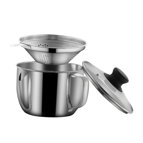 SHOWERORO Separador De Aceite y Sopa De Acero Inoxidable Recipiente Colador De Aceite Filtro De Grasa Recipiente De Acero Inoxidable Herramienta De Cocina