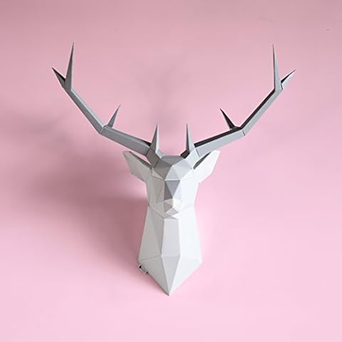 Brownfolds DIY Paper Wall Trophy; Origami Deer Head Wall Decor Art Piece; Pre-cut and Scored Paper Templates Cover