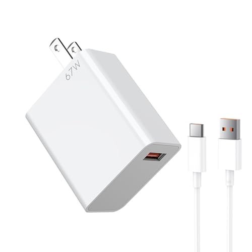 ZRAIYA 67W Cargador para Xiaomi con Cable 1M, Cargador Rápido Tur...
