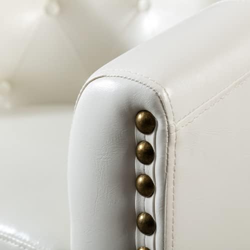 White Office Guest Chair Waiting Room Chairs Modern Upholstered Sofa Reading Seat Club Chair Side Chair for Reception Meeting Conference and Waiting Room Side Office Home 24“D x 28.3”W x 27.5”H