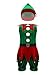 Choomomo Costume Piccolo Aiutante di Babbo Natale Bambina Costumi da Elfo Natalizio Pagliaccetto Festa di Natale Senza Manica Ragazza Tuta Abito Travestimento + Cappello Verde 2-3 Anni