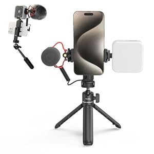 SMALLRIG VK-50 Vlogging Kit voor iPhone, Content Creator Kit voor YouTube en TikTok Starter, Video Opnameapparatuur, met Telefoonstatief, Telefoonhouder, Licht en Shotgun Microfoon – 4369