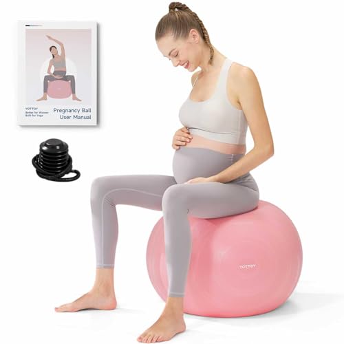 Image of YOTTOY Pregnancy Ball - 1.8mm Thick Birthing Ball for Maternity Physio and Birth Preparation, Yoga and Exercise for Pregnancy - Includes Pump