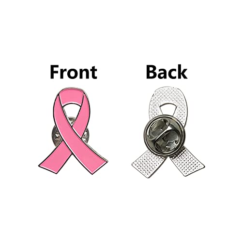 20Pcs Official Breast Cancer Awareness Lapel Pins Hope Pink Ribbon Lapel Pins By Cspring #TOP4