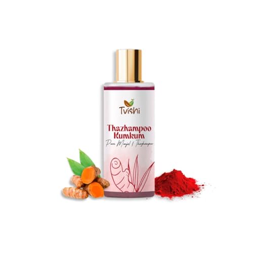 Image of Thazampoo Kumkum | Organic Maroon Bindi Powder for Women | Kumkum for Pooja | Organic Sindoor Powder | Non-Staining Aromatic Formula (Red, 50 g)