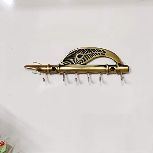 Image of KridayKraft Pankhi Flute Key Holder Decorative for Wall and Gift for Have House Warming Anniversaries, Birthday, Wedding Gifts, Return Gifts, Corporation Gifts, Religious-Gifts & Indian Festivals.