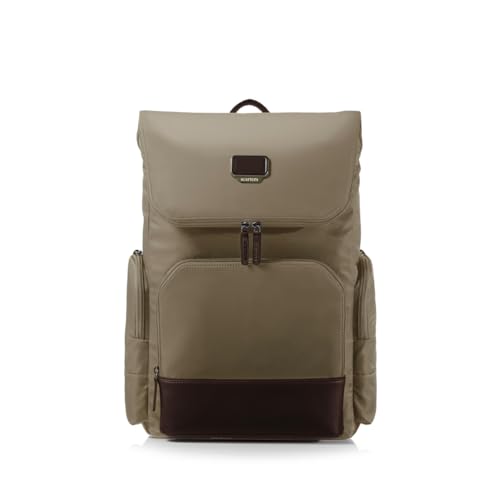 scarters Roam Laptop Backpack 24L Vegan Leather & Nylon Fits 15.6" Travel, Campus & City Bag Desert Sand
