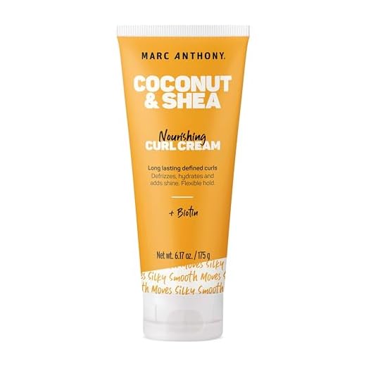 Marc Anthony Nourishing Curl Cream, Coconut Oil & Shea Butter - Anti-Frizz Biotin Detangling Cream to Enhance Curls, Defrizz, Hydrate & Adds Shine - Color Safe & Sulfate Free Styling Product