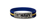 America's Navy Forged by The Sea Bracelet (Navy Blue and Gold Line, 8')