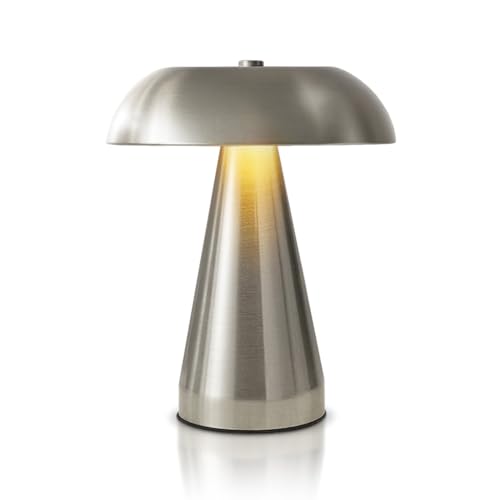 Portable LED Desk Lamp, Cordless Metal, 3 Color Touch Control, 3-...