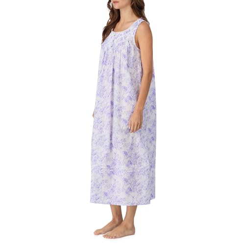 Image of Eileen West Sleepwear & Loungewear for Women - Poetic Woven Lawn Collection - 100% Cotton Lightweight Sleeveless Nightgown