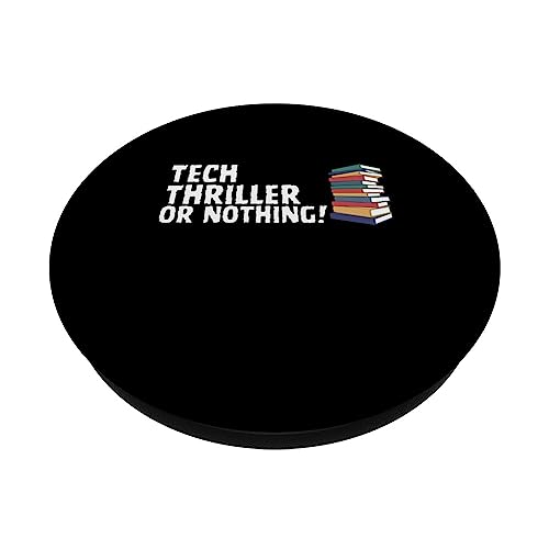 Reading Tech Thriller Novel Or Nothing Book Joke PopSockets Swappable PopGrip, Black - Image 2