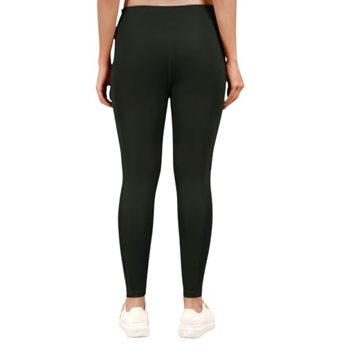 Image of NEVER LOSE Thick High Waist Yoga Pants with Pockets, Tummy Control Workout Running Yoga Leggings for Women