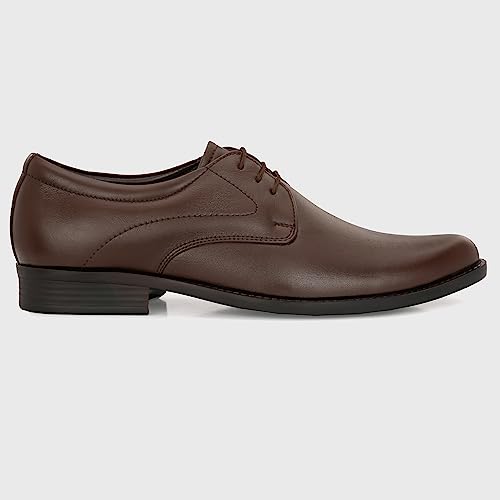 Image of Blue Leather by Centrino Genuine Leather Lace-up Men's Formal Shoe | Stylish with Soft Cushioned Insole | Trendy Lace-Up Design | Durable Leather with Anti-Skid Sole | Perfect for Formal Wear (3901)