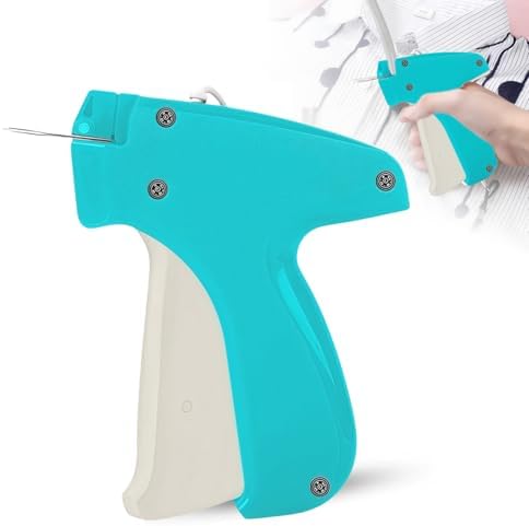Stitch Gun for Clothes, Tagging Gun for Clothing Quick Fixes - Price Tag Gun with 6 Fine Needle, 1000 Black Fasteners & 1000 Turquoise1+Snow