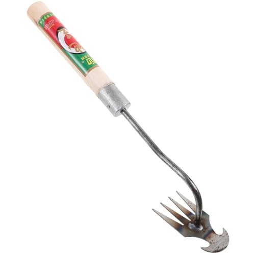 BESPORTBLE 2piezas Rastrillo Ergonómico para Jardín Herramienta Manual De Uprooting Quita Hierbas Mango para Eliminar y Malezas Reducidos