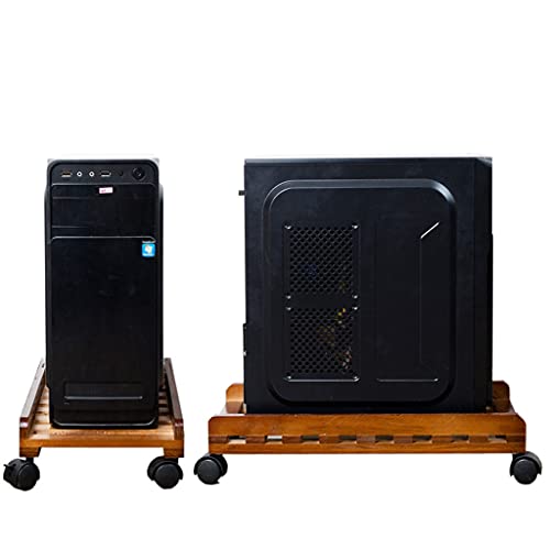 Soporte Liudan para CPU con polea, soporte para torre de computadora de madera, tamaño A miniatura 3