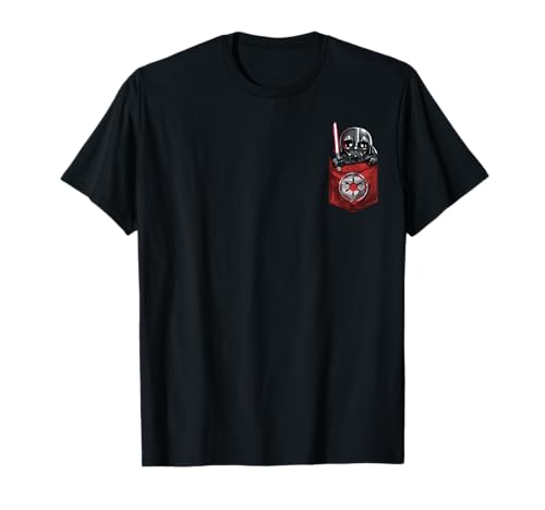 T-shirt Star Wars Darth Vader noir à poche poitrine vêtement Empire Galactique pour homme