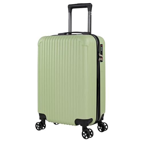 ITACA - Maleta de Cabina 55x40x20 - Maletas De Viaje Cabina Rígidas Trolley con 4 Ruedas Dobles para Avion Ligera Equipaje De Mano Candado de Combinación. Compatible Ryanair, Pistacho