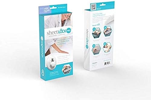 Premium Bed Sheet Fastener Set By SheetLock - Durable Mattress Straps To Hold Sheets In Place - Hidden Bed Suspender/ Gripper Sheet Clips For Bedding - Large Elastic Band Sheet Holders