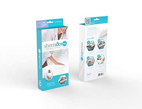 Premium Bed Sheet Fastener Set By Sheetlock - Durable Mattress Straps To Hold Sheets In Place - Hidden Bed Suspender/ Gripper Sheet Clips For Bedding - Large Elastic Band Sheet Holders #TOP2