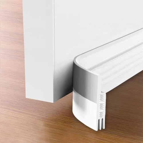 Door Draft Stopper Under Door Draft Blocker Insulator Door Sweep Weather Stripping Noise Stopper Strong Adhesive, White