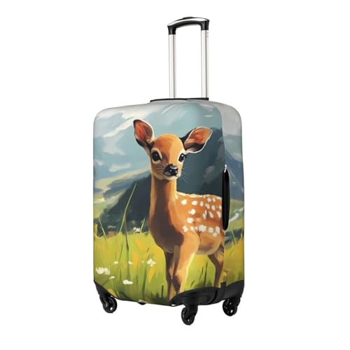 Deer In The Meadow Elastic Travel Luggage Cover, Washable Spandex Suitcase Protector, Anti-Scratch Fits 18-32 Inch2