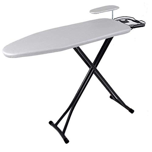 Table à repasser grises en métal sur pied de sécurité 120 x 34 cm