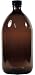 Produktbild Viva Haushaltswaren - 1 x Enghalsflasche 1000 ml aus Braunglas mit Verschluss, als Apothekerflasche, Laborflasche & Medizinflasche verwendbar - Made in Germany & BPA frei (inkl. Beschriftungsetikett)