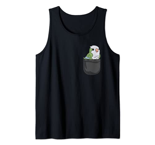 Quaker Parrot Monk Parakeet In Pocket Funny Bird Lover Regalo Camiseta sin Mangas