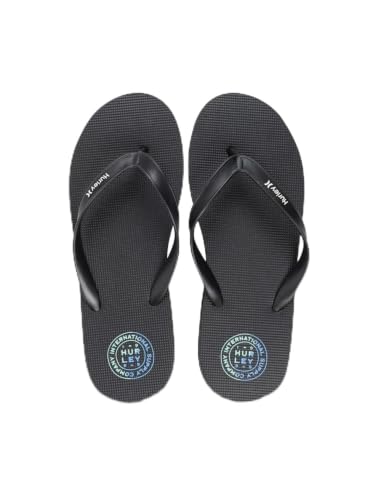 Chanclas Hurley estampadas para hombre, estilo ideal para la playa y piscina en rosa y negro