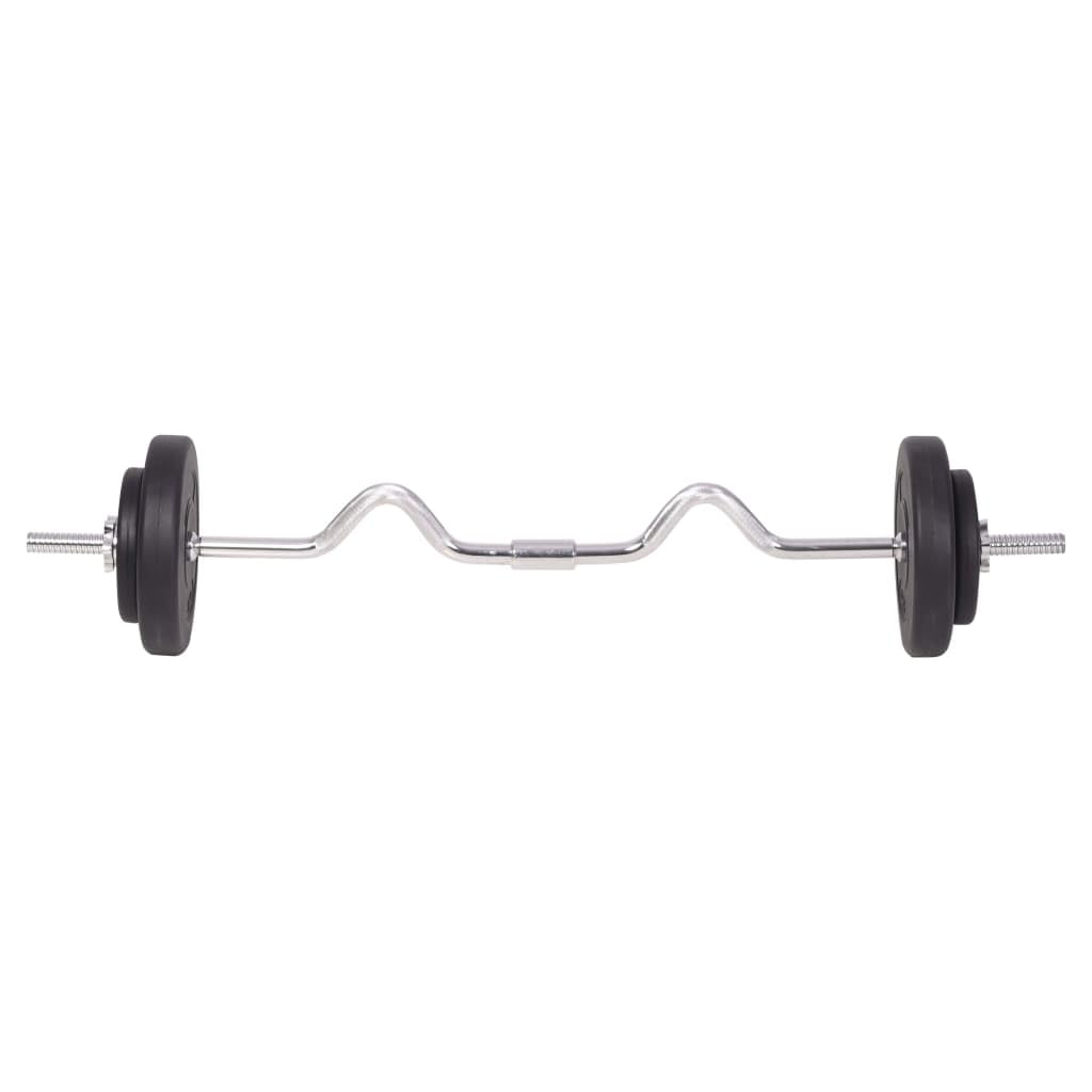vidaXL Hantel Set 90kg Langhantel Kurzhantel Hantelstange Curlstange Gewichte