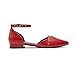 Arromic Pointed Toe Flats for Women Ankle Strap D'Orsay Fashion Comfortable Dressy Shoes Red