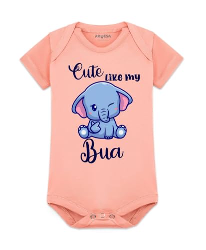 Image of ARVESA Baby Romper Bua Theme for Baby Boy and Baby Girl Cotton 0-12 Months Design No 972 - Cute Like My Bua