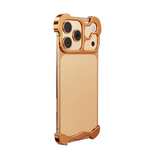 Coque aluminium iPhone 17 orange : l'élégance d'un bumper métallique sans dos