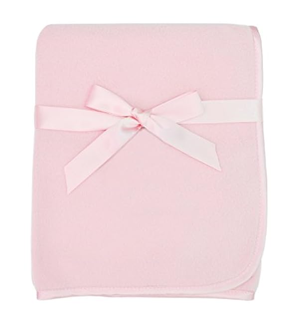 American Baby Company Fleece Blanket with Silk-Like Satin Trim, Soft, Warm & Cozy, Pink, 30 x 30 for Boys and Girls, Perfect for Baby Carrier, Stroller, Travel and Gifting
