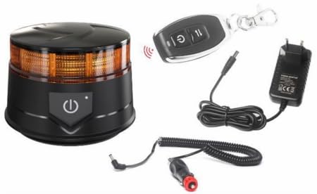 Lampeggiante LED Ama Magnetico 12/24V con Telecomando e Batteria